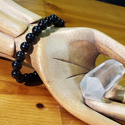 Obsidian Stretchy Beaded Bracelet