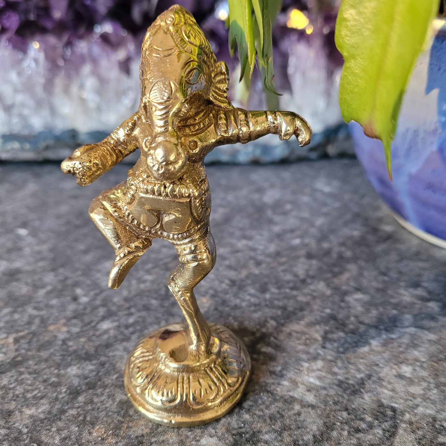 Dancing Ganesh brass statue