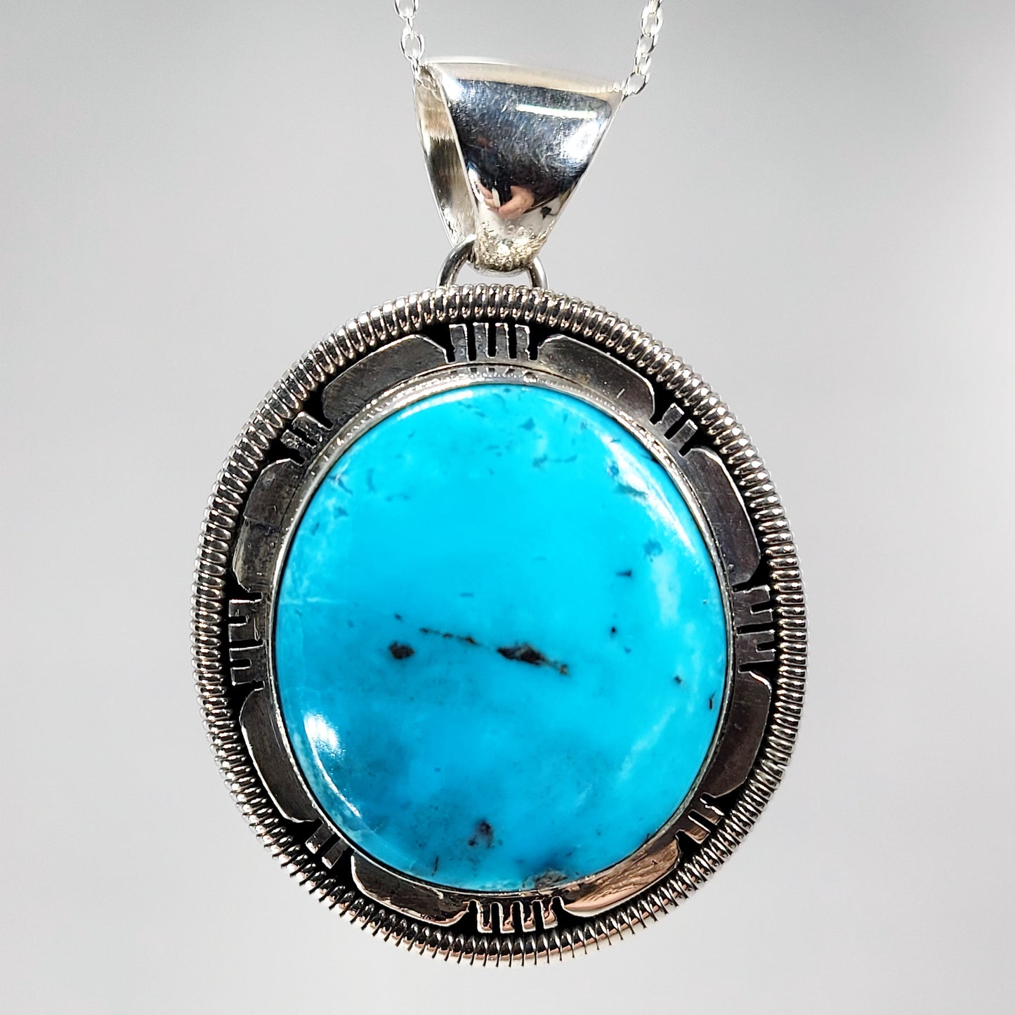 Kingman Turquoise Pendant by Wydell Billie