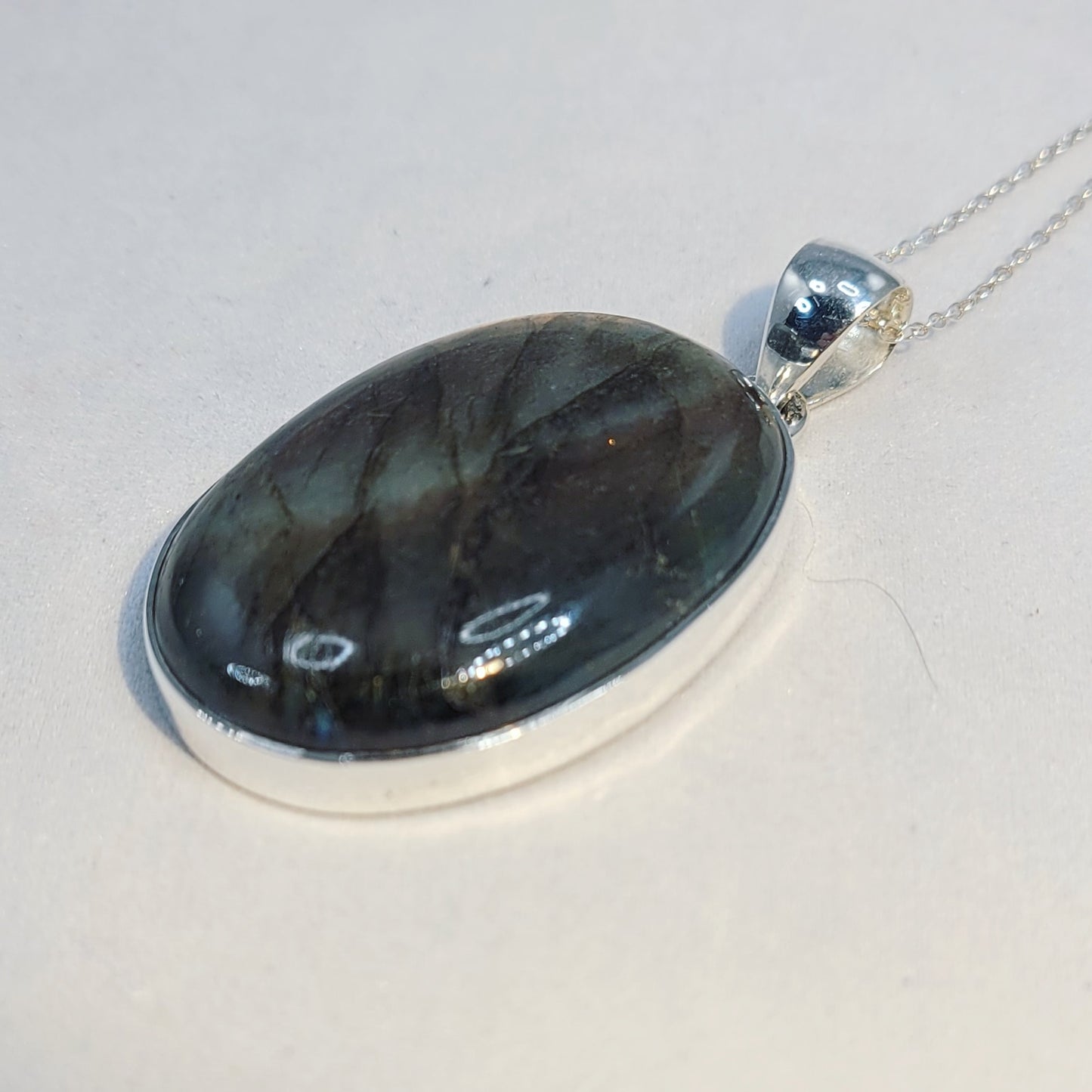 Golden- Peach Flash Labradorite Pendant