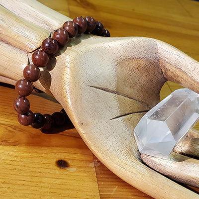 Mahogany Obsidian Stretchy Beaded Bracelet