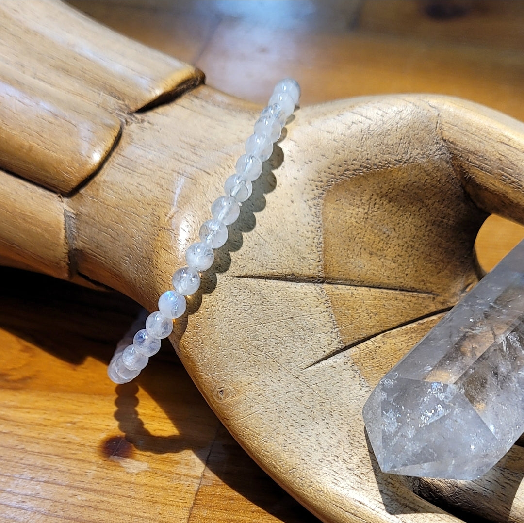 Rainbow Moonstone Stretchy Beaded Bracelet