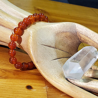 Carnelian Stretchy Beaded Bracelet